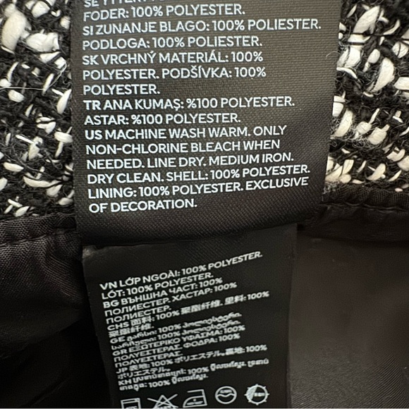 H&M Women's Black and White Textured Tweed Bucket Hat Size L - Picture 9 of 16